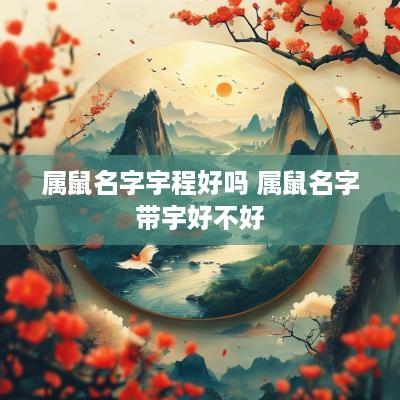 属鼠名字宇程好吗 属鼠名字带宇好不好