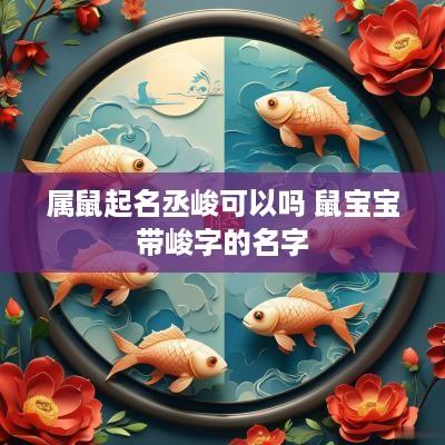 属鼠起名丞峻可以吗 鼠宝宝带峻字的名字