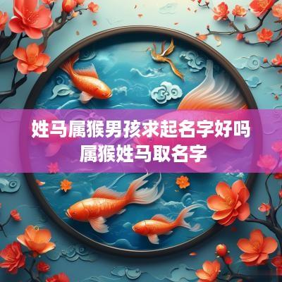 姓马属猴男孩求起名字好吗 属猴姓马取名字