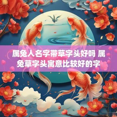 属兔人名字带草字头好吗 属兔草字头寓意比较好的字