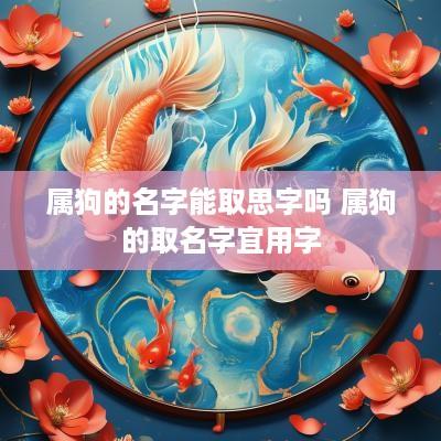 属狗的名字能取思字吗 属狗的取名字宜用字
