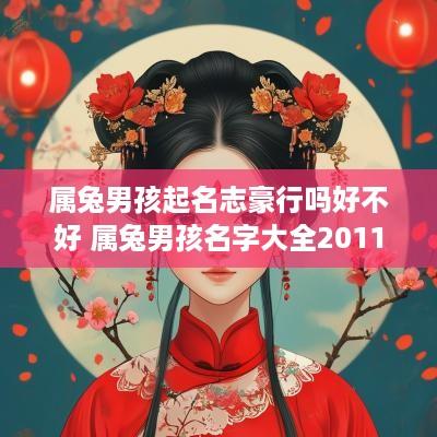 属兔男孩起名志豪行吗好不好 属兔男孩名字大全2011豪字