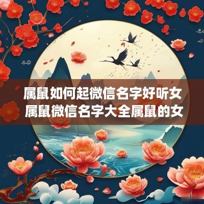 属鼠如何起微信名字好听女 属鼠微信名字大全属鼠的女人微信名字