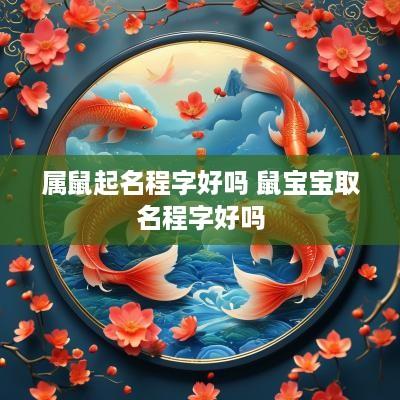 属鼠起名程字好吗 鼠宝宝取名程字好吗
