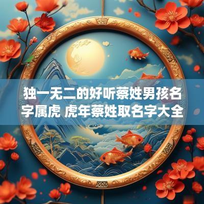 独一无二的好听蔡姓男孩名字属虎 蛇年蔡姓取名字大全男孩名字