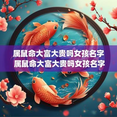 属鼠命大富大贵吗女孩名字 属鼠命大富大贵吗女孩名字怎么取