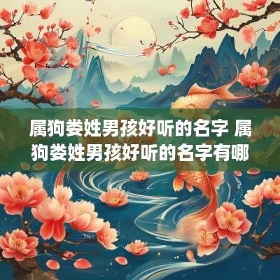 属狗娄姓男孩好听的名字 属狗娄姓男孩好听的名字有哪些