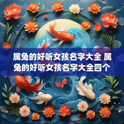 属兔的好听女孩名字大全 属兔的好听女孩名字大全四个字