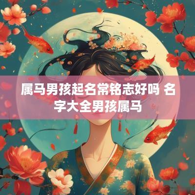 属马男孩起名常铭志好吗 名字大全男孩属马