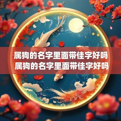 属狗的名字里面带佳字好吗 属狗的名字里面带佳字好吗男孩