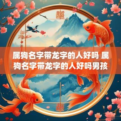 属狗名字带龙字的人好吗 属狗名字带龙字的人好吗男孩