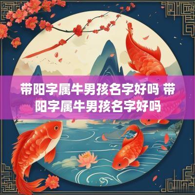 带阳字属牛男孩名字好吗 带阳字属牛男孩名字好吗