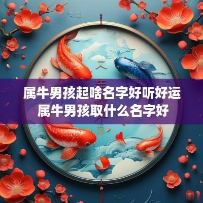 属牛男孩起啥名字好听好运 属牛男孩取什么名字好