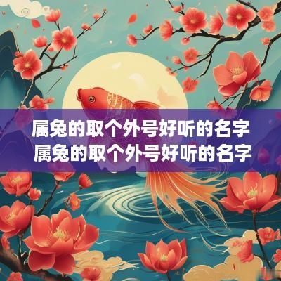 属兔的取个外号好听的名字 属兔的取个外号好听的名字大全