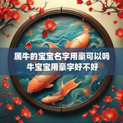 属牛的宝宝名字用豪可以吗 牛宝宝用豪字好不好
