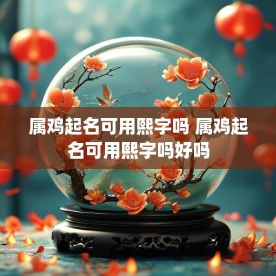 属鸡起名可用熙字吗 属鸡起名可用熙字吗好吗