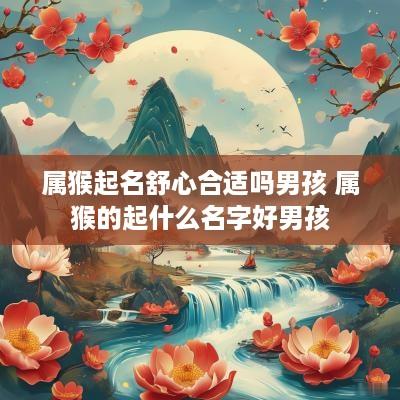 属猴起名舒心合适吗男孩 属猴的起什么名字好男孩