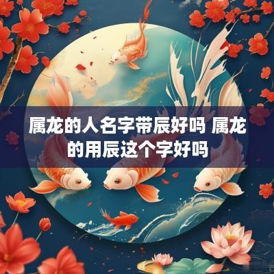 属龙的人名字带辰好吗 属龙的用辰这个字好吗