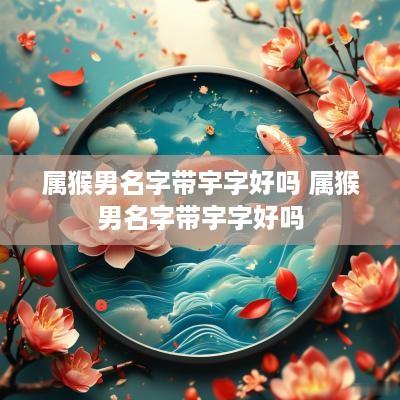 属猴男名字带宇字好吗 属猴男名字带宇字好吗