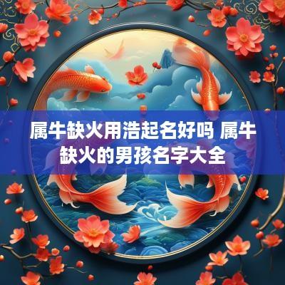 属牛缺火用浩起名好吗 属牛缺火的男孩名字大全