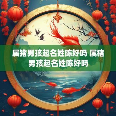 属猪男孩起名姓陈好吗 属猪男孩起名姓陈好吗