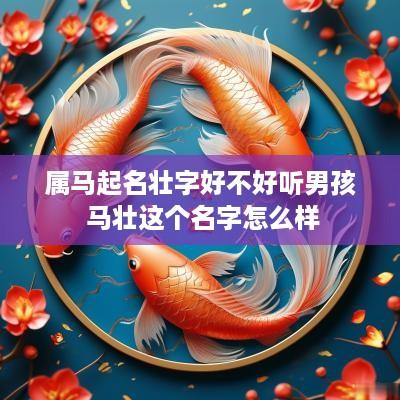 属马起名壮字好不好听男孩 马壮这个名字怎么样