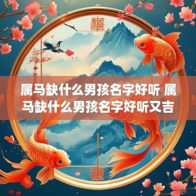 属马缺什么男孩名字好听 属马缺什么男孩名字好听又吉祥
