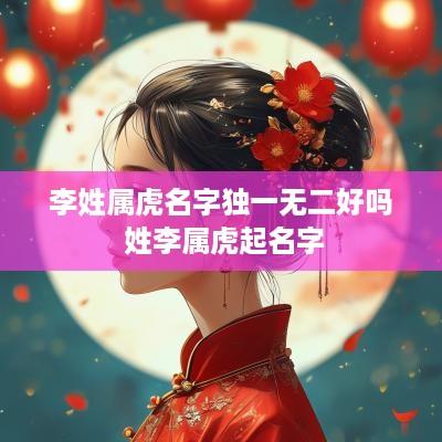 李姓属虎名字独一无二好吗 姓李属虎起名字