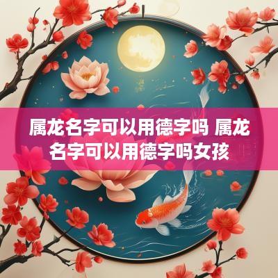 属龙名字可以用德字吗 属龙名字可以用德字吗女孩