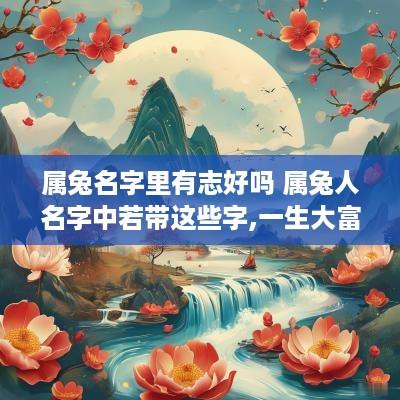 属兔名字里有志好吗 属兔人名字中若带这些字,一生大富大贵