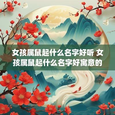 女孩属鼠起什么名字好听 女孩属鼠起什么名字好寓意的字