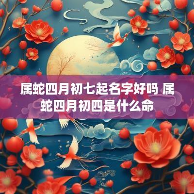 属蛇四月初七起名字好吗 属蛇四月初四是什么命