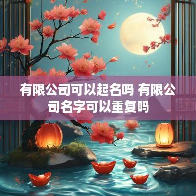 有限公司可以起名吗 有限公司名字可以重复吗