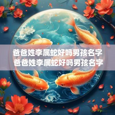 爸爸姓李属蛇好吗男孩名字 爸爸姓李属蛇好吗男孩名字大全