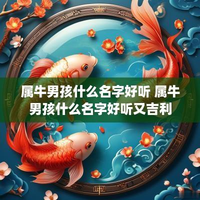 属牛男孩什么名字好听 属牛男孩什么名字好听又吉利