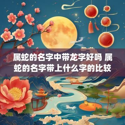 属蛇的名字中带龙字好吗 属蛇的名字带上什么字的比较好