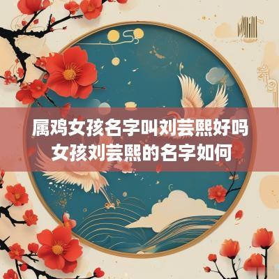 属鸡女孩名字叫刘芸熙好吗 女孩刘芸熙的名字如何