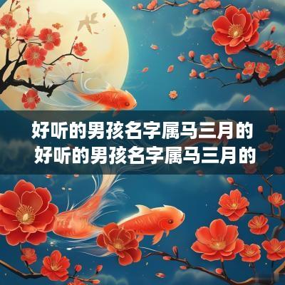 好听的男孩名字属马三月的 好听的男孩名字属马三月的名字大全