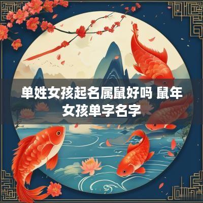 单姓女孩起名属鼠好吗 蛇年女孩单字名字