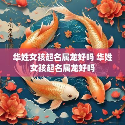 华姓女孩起名属龙好吗 华姓女孩起名属龙好吗