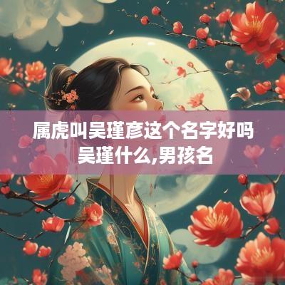 属虎叫吴瑾彦这个名字好吗 吴瑾什么,男孩名