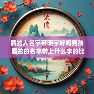 属蛇人名字带明字好吗男孩 属蛇的名字带上什么字的比较好
