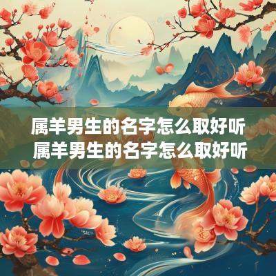 属羊男生的名字怎么取好听 属羊男生的名字怎么取好听点