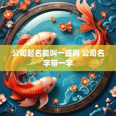 公司起名能叫一盛吗 公司名字带一字