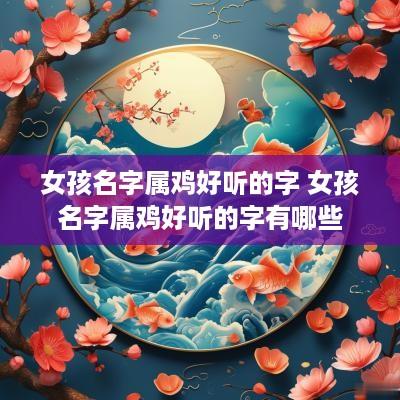 女孩名字属鸡好听的字 女孩名字属鸡好听的字有哪些