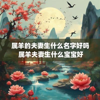 属羊的夫妻生什么名字好吗 属羊夫妻生什么宝宝好
