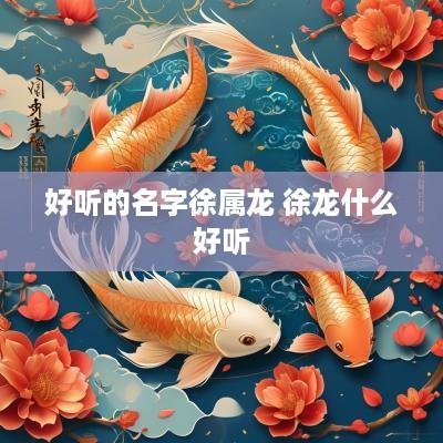 好听的名字徐属龙 徐龙什么好听