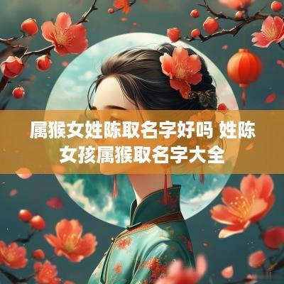 属猴女姓陈取名字好吗 姓陈女孩属猴取名字大全