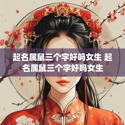 起名属鼠三个字好吗女生 起名属鼠三个字好吗女生