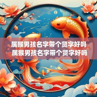 属猴男孩名字带个贤字好吗 属猴男孩名字带个贤字好吗怎么取